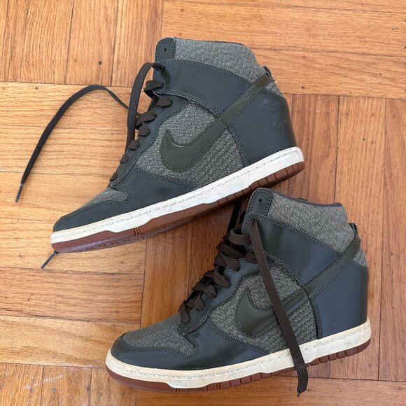 Nike Dunk Sky Hi Essential Green Wedges 8.5 - Picture 3 of 10